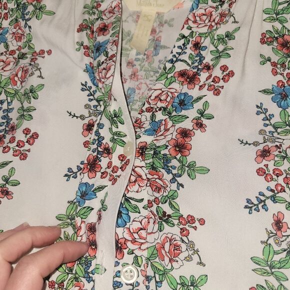 Matilda Jane Wish You Were Here Our Atlas Button Down Short Sleeve Floral Top S - Picture 10 of 15